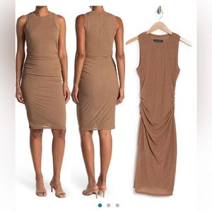 Laundry by Shelli Segal, Tan, Ruched, Lined, Midi, Tank Dress, Sz: 10
